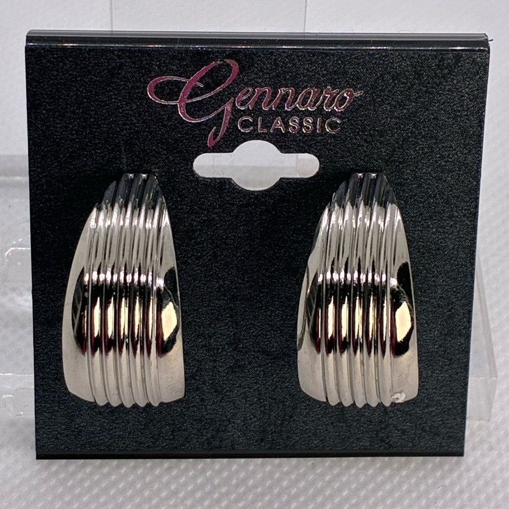 3For$20 Gennaro Classic Ribbed Silver Earrings
